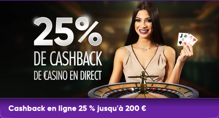 Casino en direct Kingmaker, cashback 25% jusqu'à 200€