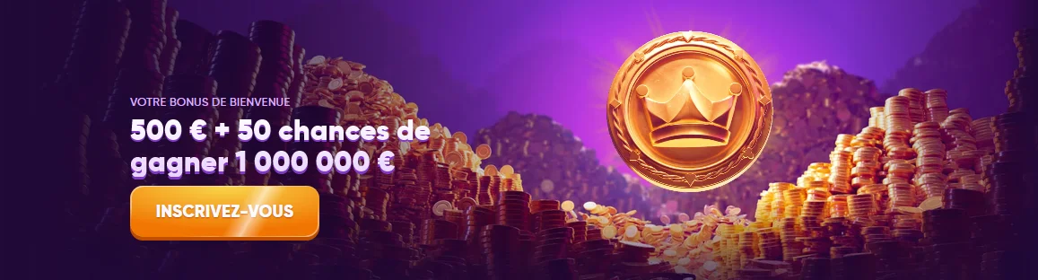 Bonus de bienvenue Kingmaker 500€ + 50 chances de gagner